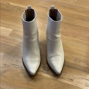 White Leather Ankle Boots